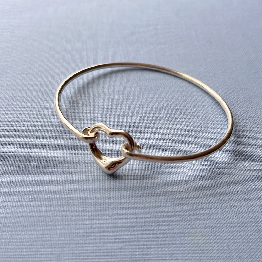 Tiffany Elsa Peretti Open Heart Bangle Sterling Silver